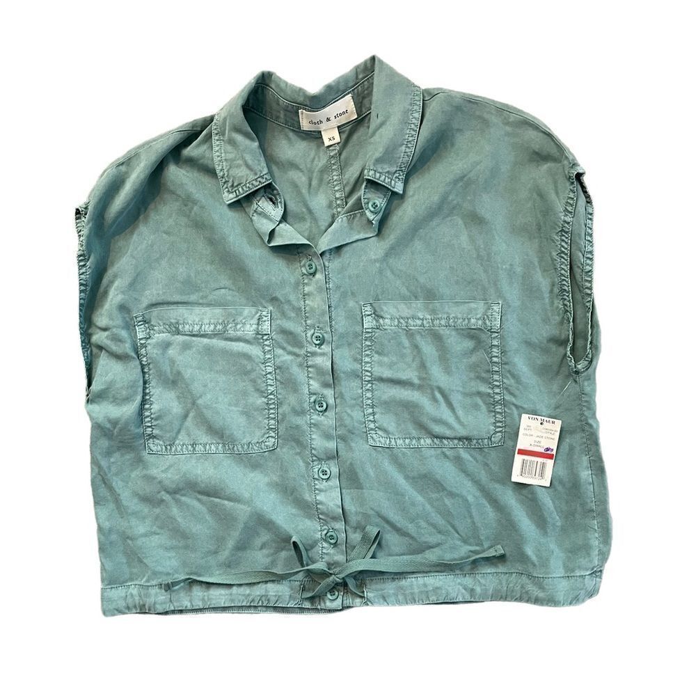 NWT CLOTH & STONE Cap Sleeve Shirt Size XS